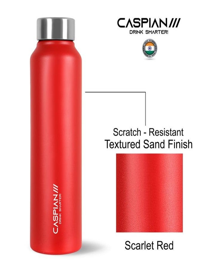CASPIAN /// Astra Stainless Steel Water Bottle 1 ltr (Litre) for Fridge, Home, Office, School, Gym-Ideal for Adults, Men, Women, Kids, Boys, Girls-1000ml Leakproof, Rust free, Eco-Friendly, Scarlet - Image 2